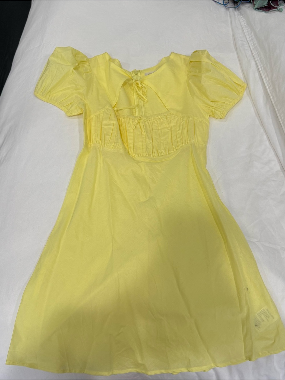 Urban outfitters yellow babydoll Puff Sleeve Dress